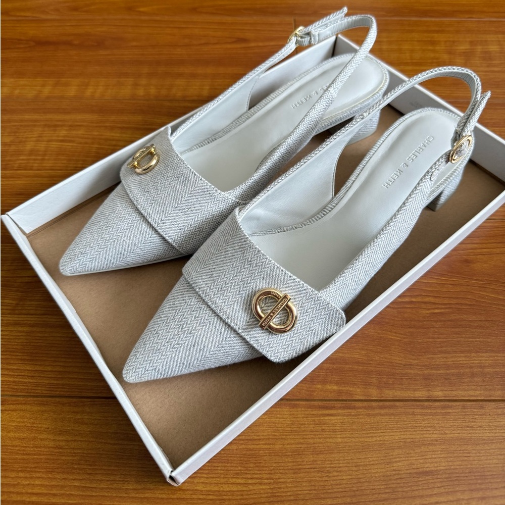 Charles & Keith Gray Slingback Heels